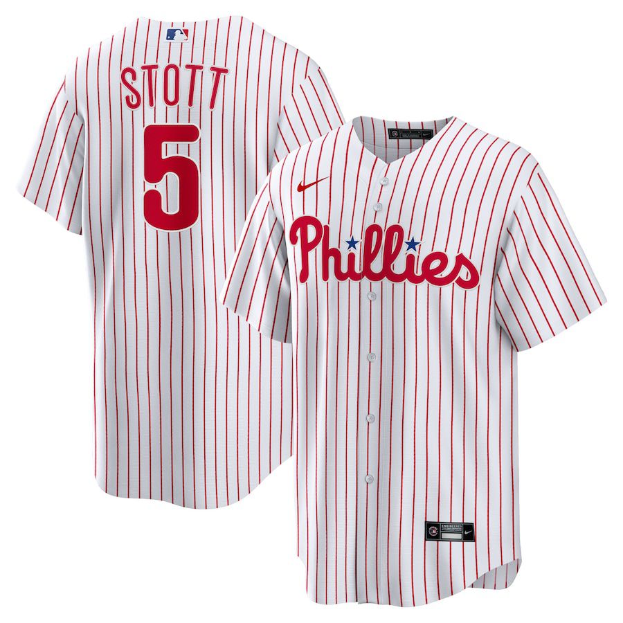 Men Philadelphia Phillies #5 Bryson Stott Nike White Replica Player MLB Jersey->philadelphia phillies->MLB Jersey